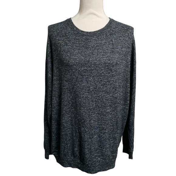 Athleta Black Gray Long Sleeve Relaxed Fit Tunic Top Size Medium - Picture 1 of 12